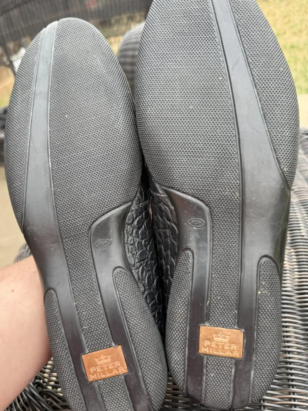 Peter Millar Men's Black Crocodile-Embossed Leather Bit Loafers Size 13M - Picture 5 of 7